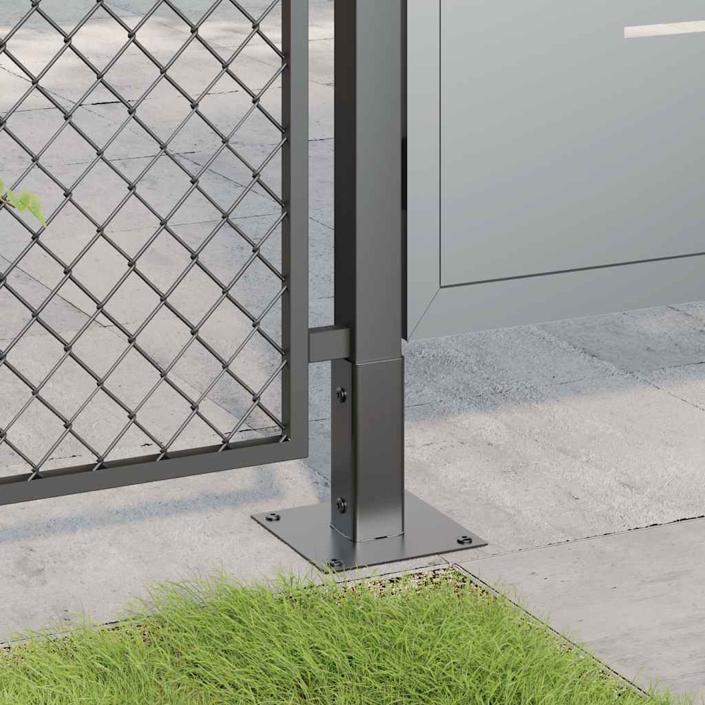 Post Bases Square 4 pcs Anthracite 51x51 mm Powder-coated Steel