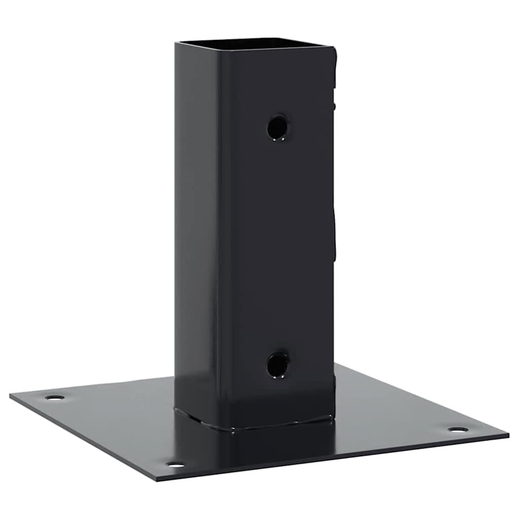 Post Bases Square 12 pcs Anthracite 51x51 mm Powder-coated Steel