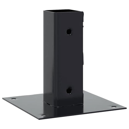 Post Bases Square 12 pcs Anthracite 51x51 mm Powder-coated Steel