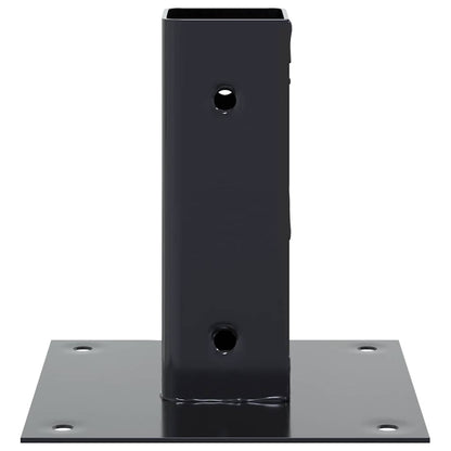 Post Bases Square 12 pcs Anthracite 51x51 mm Powder-coated Steel