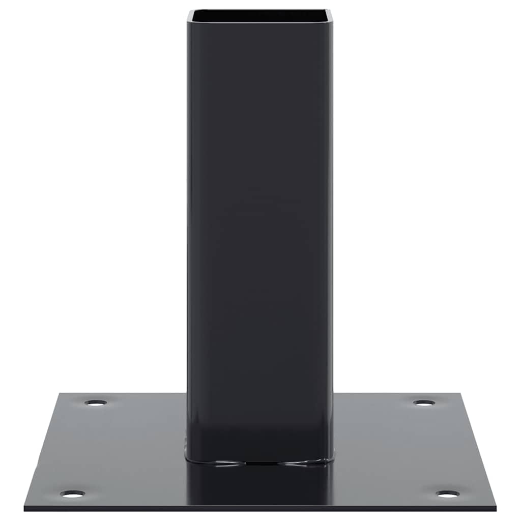 Post Bases Square 12 pcs Anthracite 51x51 mm Powder-coated Steel