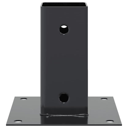 Post Bases Square 4 pcs Anthracite 61x61 mm Powder-coated Steel