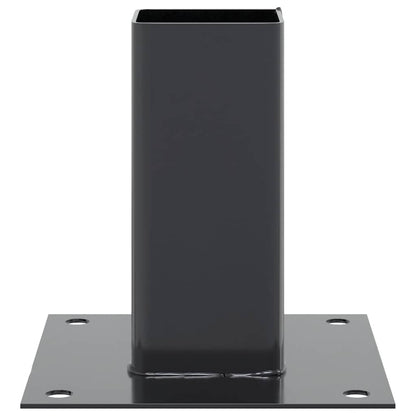Post Bases Square 4 pcs Anthracite 61x61 mm Powder-coated Steel