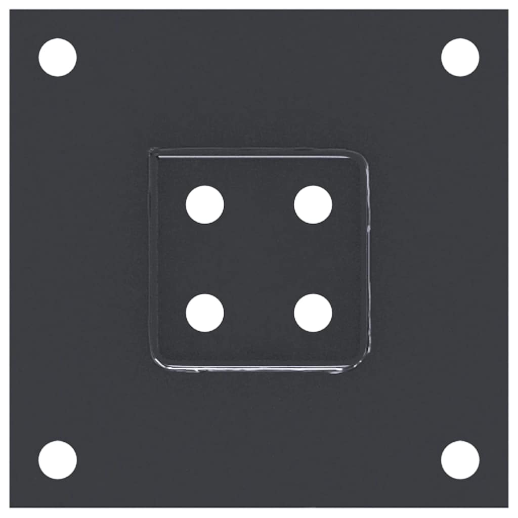 Post Bases Square 4 pcs Anthracite 61x61 mm Powder-coated Steel