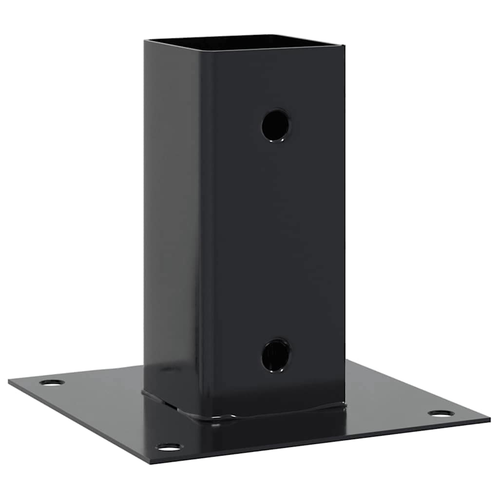 Post Bases Square 12 pcs Anthracite 61x61mm Powder-coated Steel