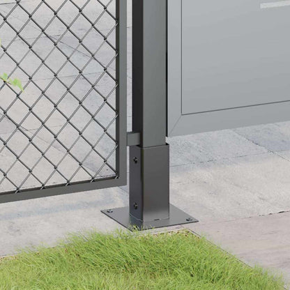 Post Bases Square 12 pcs Anthracite 61x61 mm Powder-coated Steel