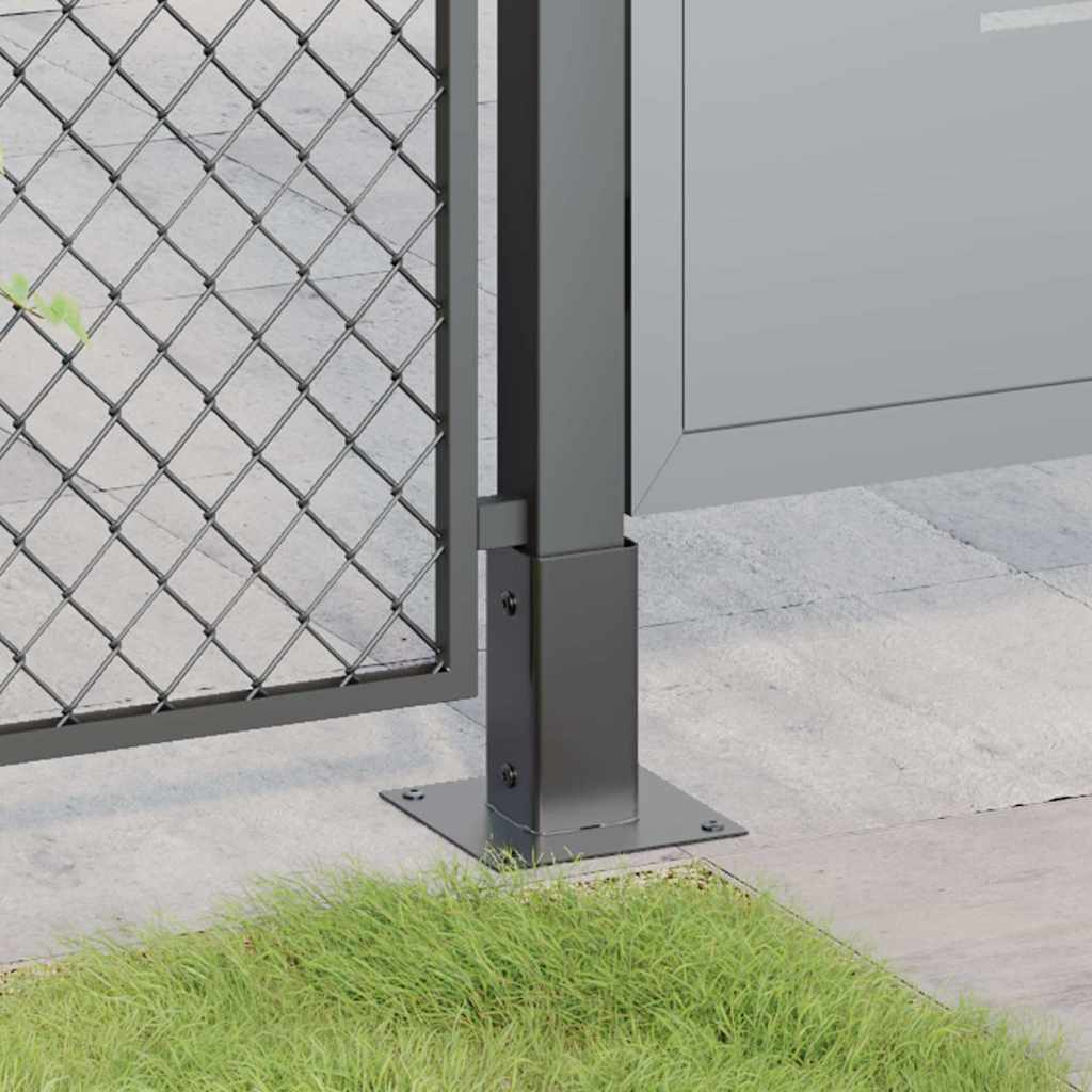 Post Bases Square 12 pcs Anthracite 61x61mm Powder-coated Steel