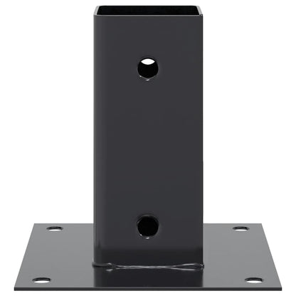 Post Bases Square 12 pcs Anthracite 61x61 mm Powder-coated Steel