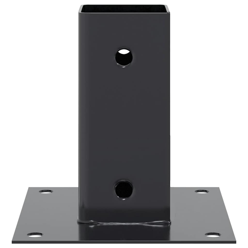 Post Bases Square 12 pcs Anthracite 61x61mm Powder-coated Steel