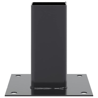 Post Bases Square 12 pcs Anthracite 61x61 mm Powder-coated Steel