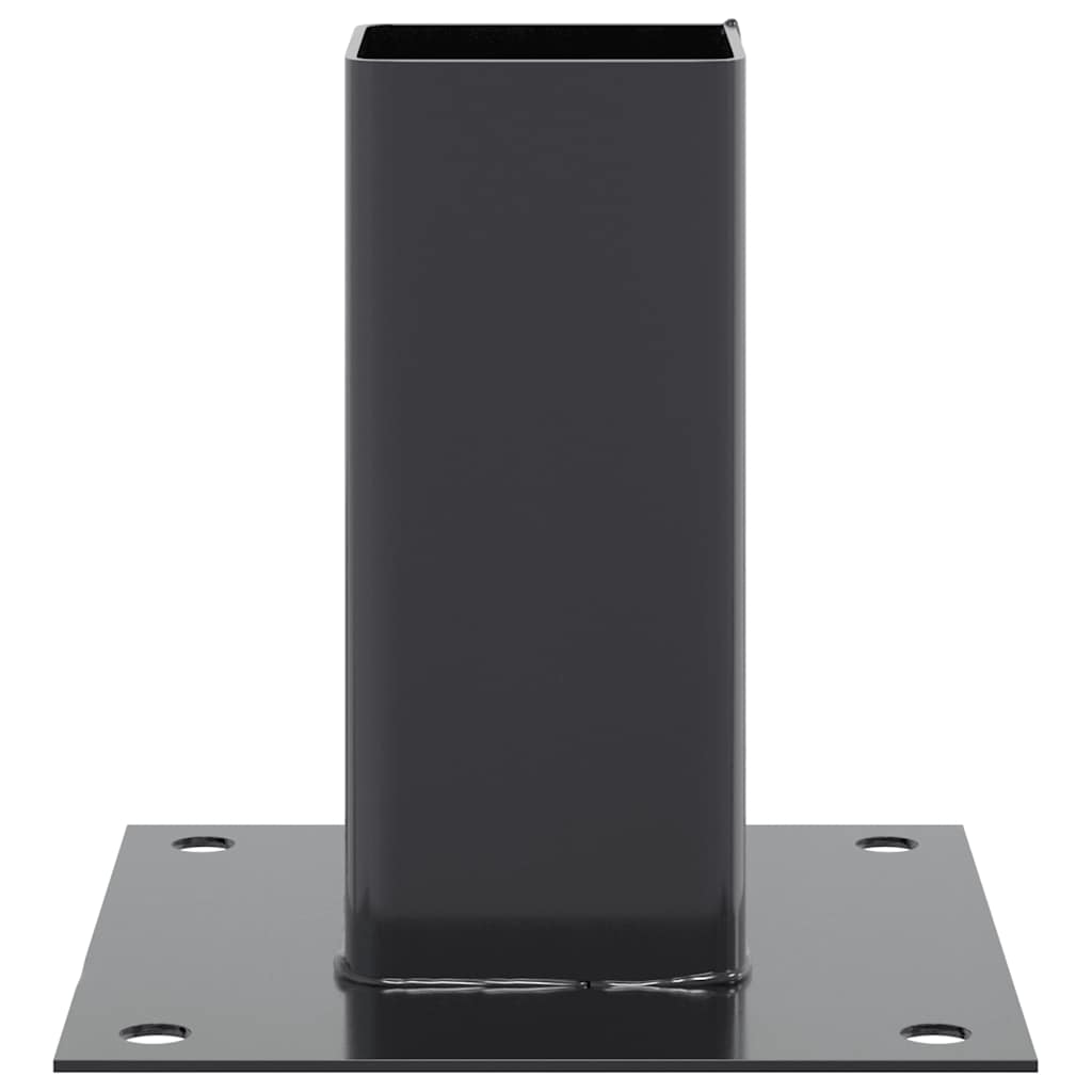 Post Bases Square 12 pcs Anthracite 61x61mm Powder-coated Steel