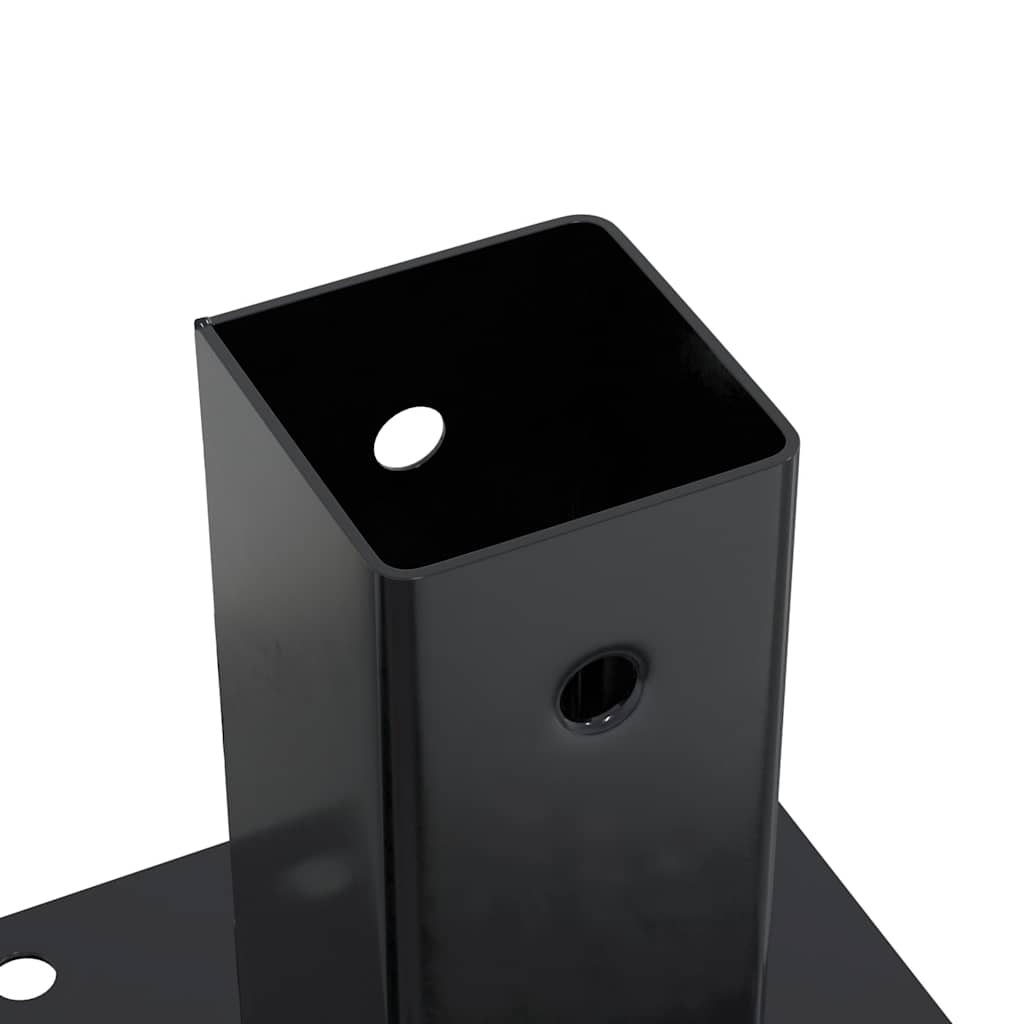 Post Bases Square 12 pcs Anthracite 61x61 mm Powder-coated Steel