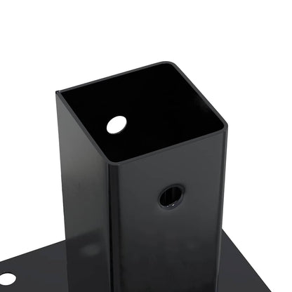 Post Bases Square 12 pcs Anthracite 61x61 mm Powder-coated Steel