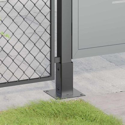Post Bases Square 12 pcs Anthracite 71x71mm Powder-coated Steel