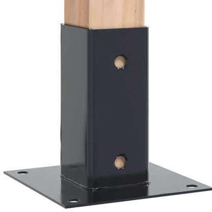 Post Bases Square 12 pcs Anthracite 71x71mm Powder-coated Steel