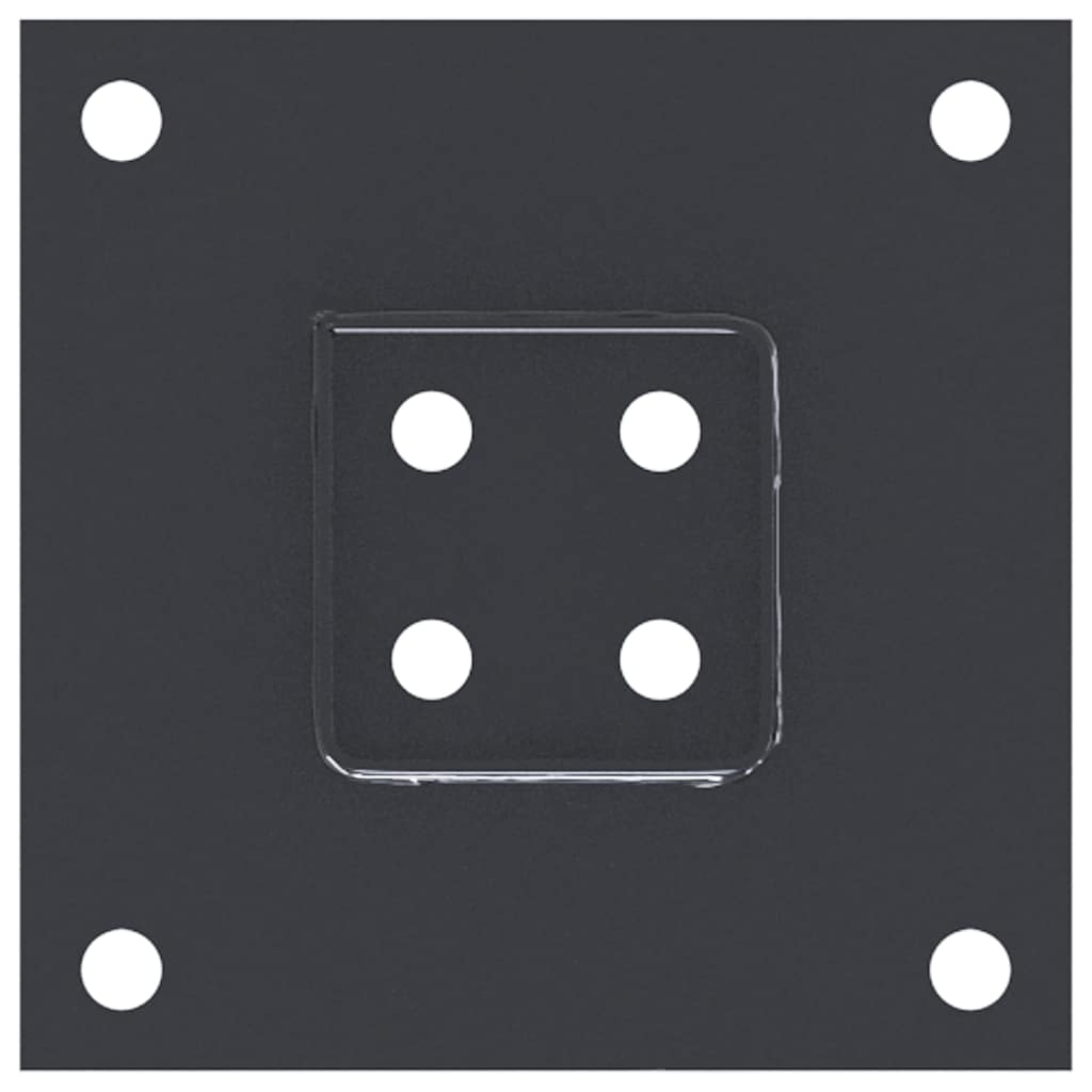 Post Bases Square 12 pcs Anthracite 71x71mm Powder-coated Steel