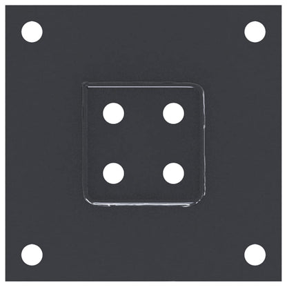 Post Bases Square 12 pcs Anthracite 71x71mm Powder-coated Steel