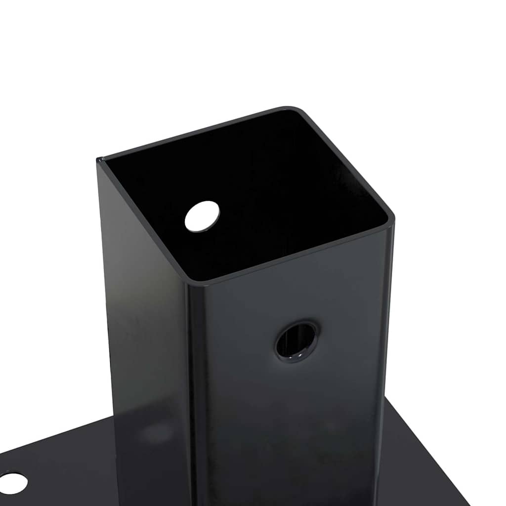Post Bases Square 12 pcs Anthracite 71x71mm Powder-coated Steel