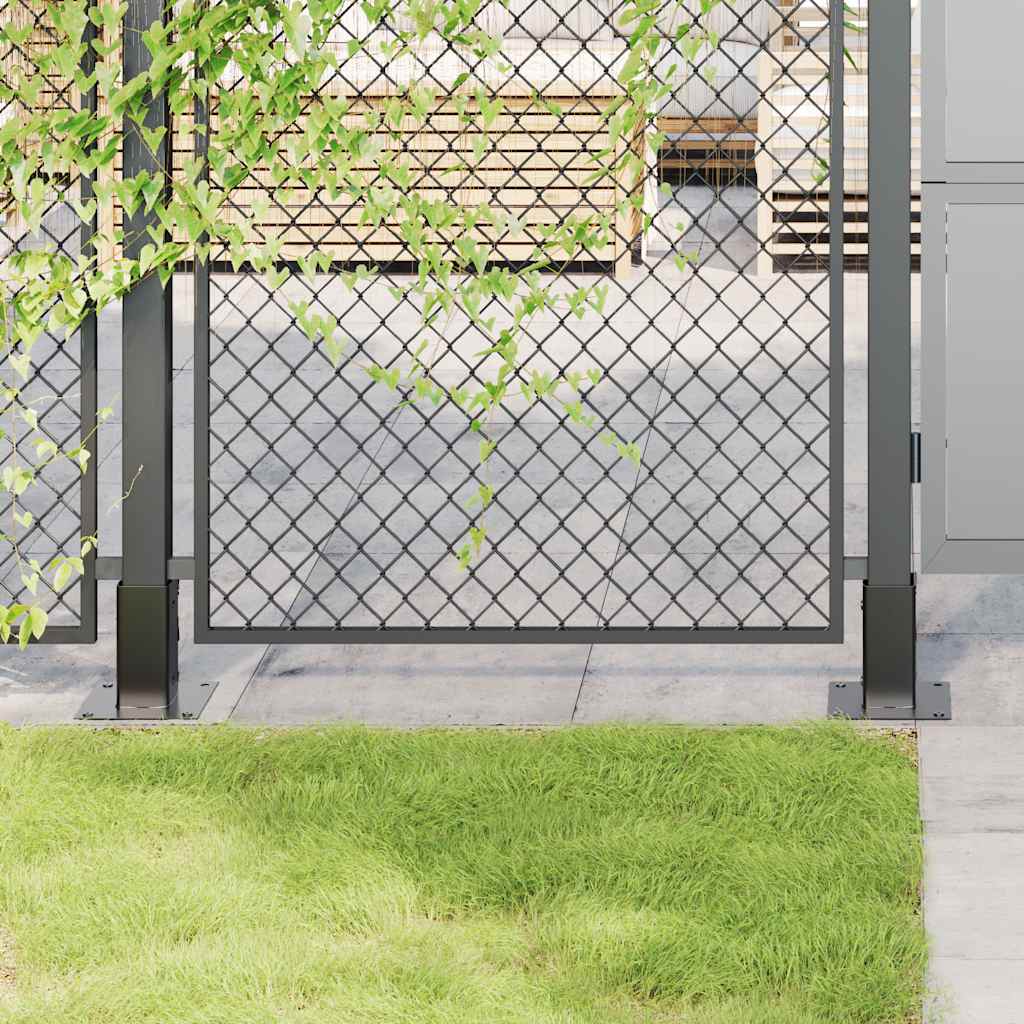 Post Bases Square 12 pcs Anthracite 71x71mm Powder-coated Steel