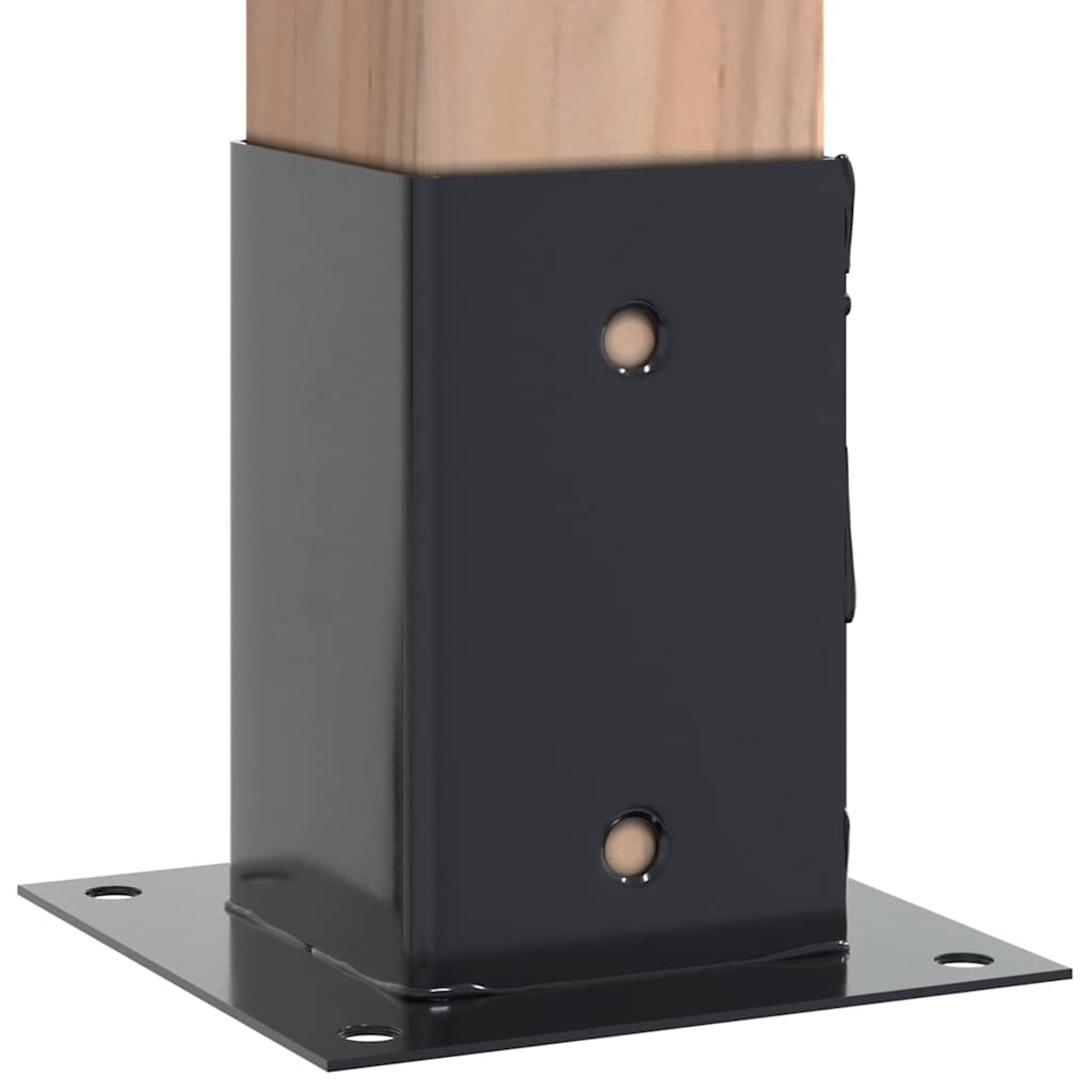 Post Bases Square 4 pcs Anthracite 81x81 mm Powder-coated Steel