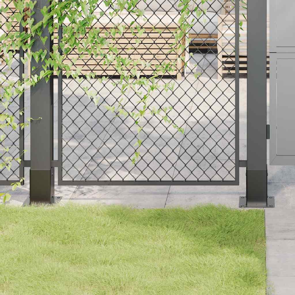 Post Bases Square 4 pcs Anthracite 81x81 mm Powder-coated Steel