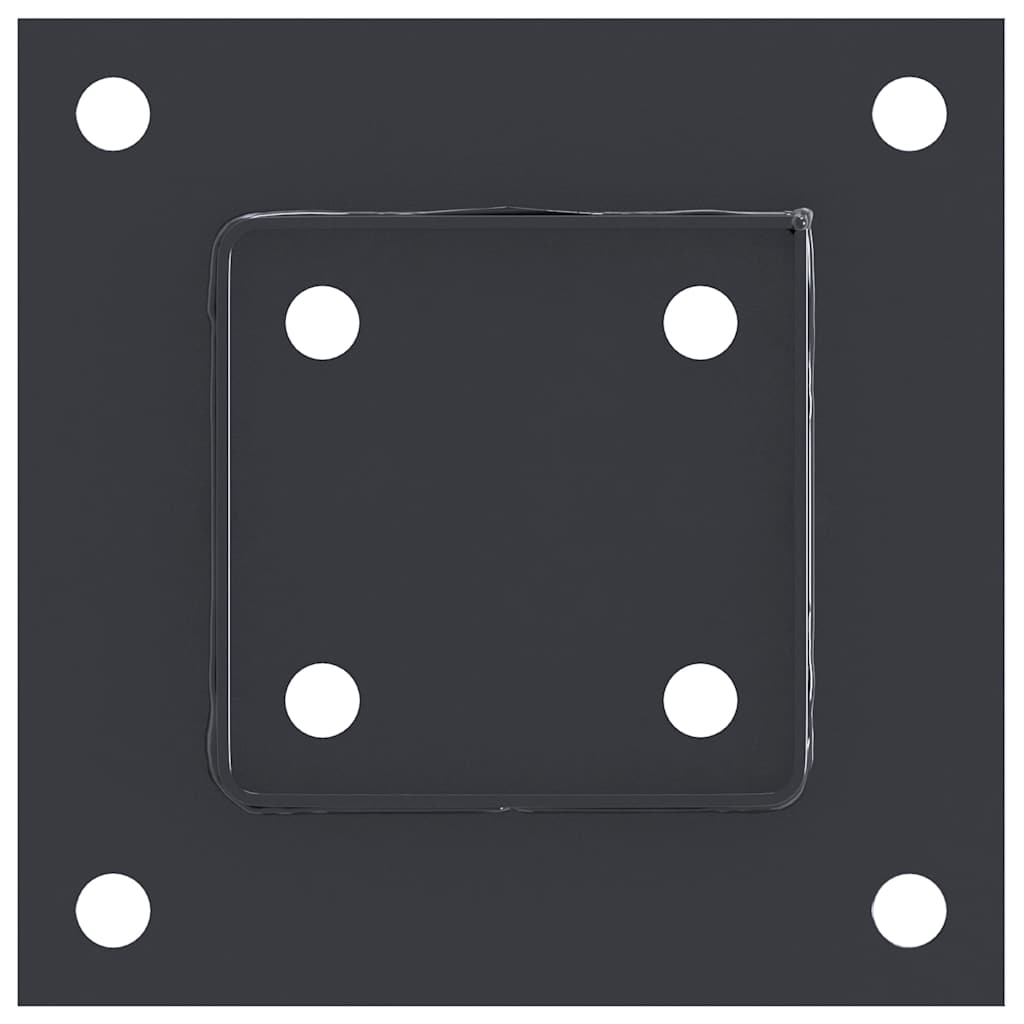 Post Bases Square 12 pcs Anthracite 81x81 mm Powder-coated Steel