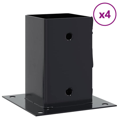 Post Bases Square 4 pcs Anthracite 91x91 mm Powder-coated Steel