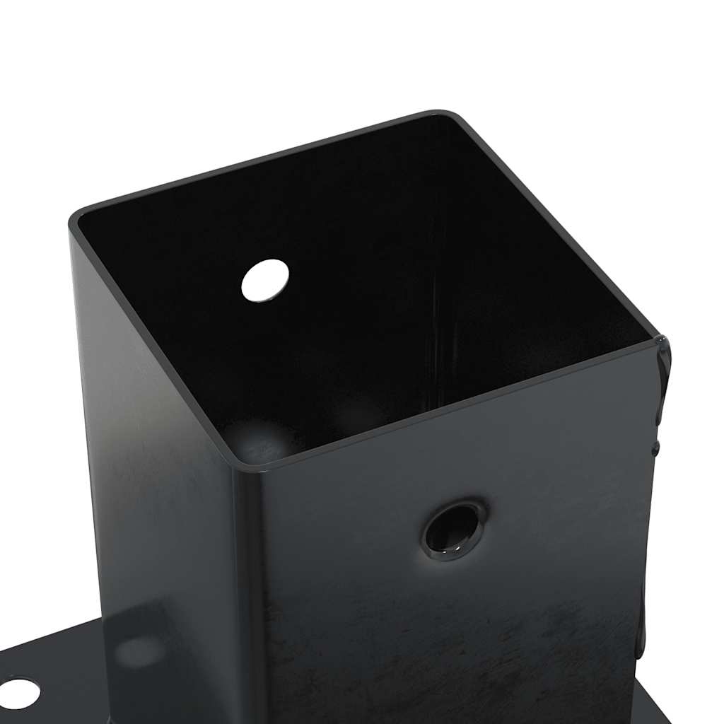 Post Bases Square 4 pcs Anthracite 91x91 mm Powder-coated Steel
