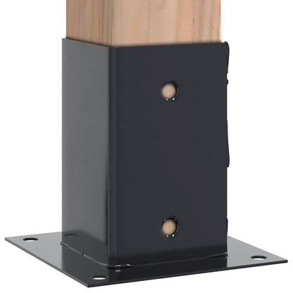 Post Bases Square 12 pcs Anthracite 91x91 mm Powder-coated Steel