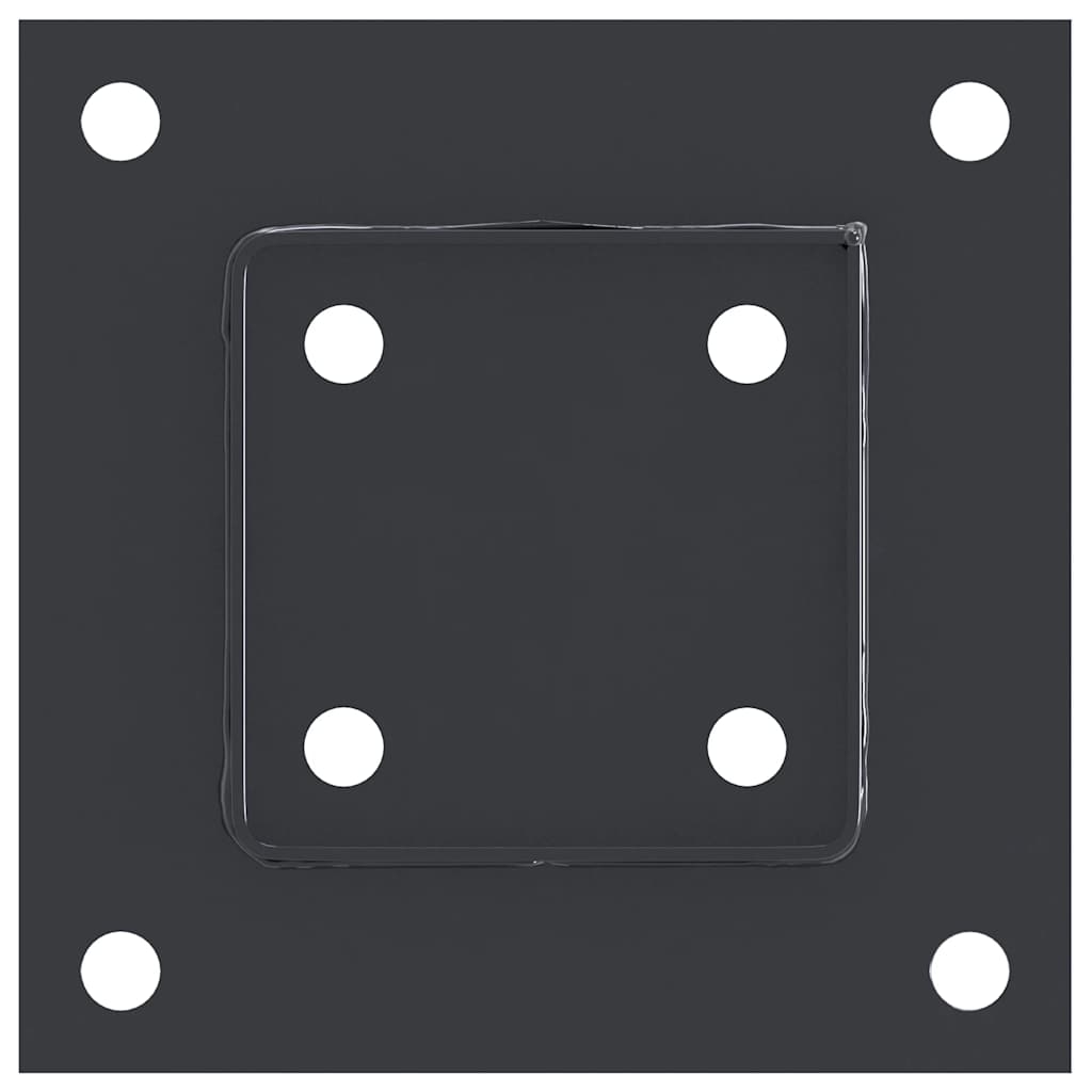 Post Bases Square 12 pcs Anthracite 91x91 mm Powder-coated Steel