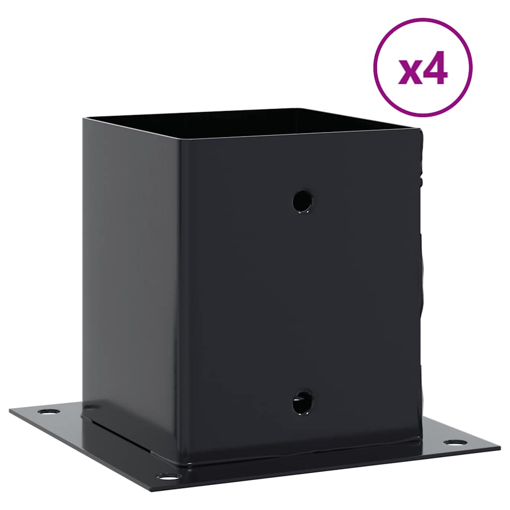 Post Bases Square 4 pcs Anthracite 121x121 mm Powder-coated Steel