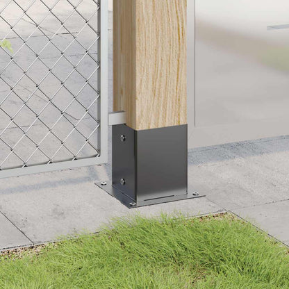 Post Bases Square 12 pcs Anthracite 121x121 mm Powder-coated Steel