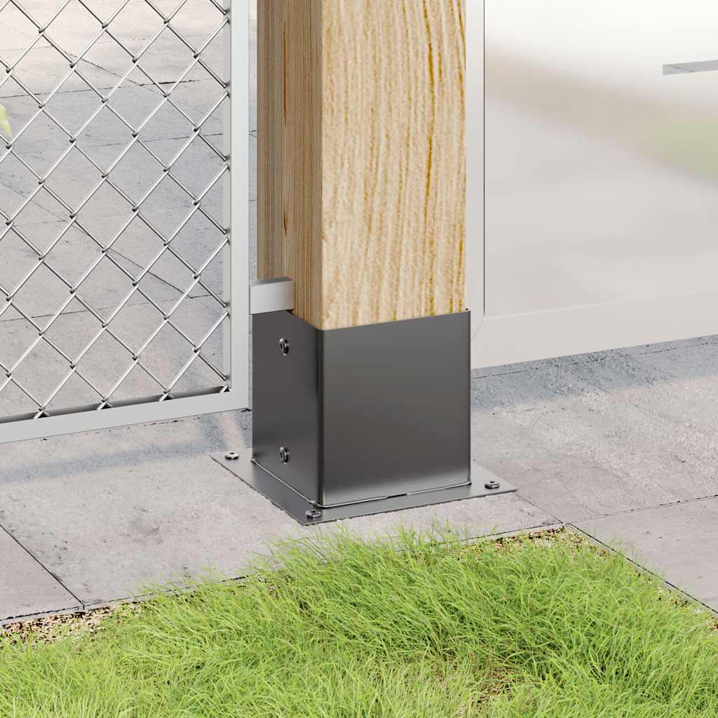 Post Bases Square 12 pcs Anthracite 141x141 mm Powder-coated Steel