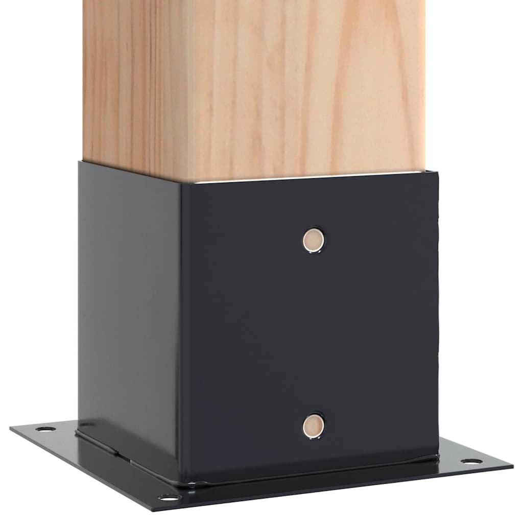 Post Bases Square 12 pcs Anthracite 141x141 mm Powder-coated Steel