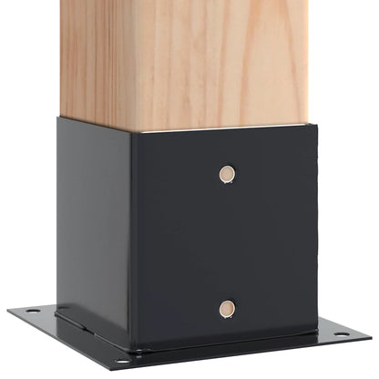 Post Bases Square 12 pcs Anthracite 141x141 mm Powder-coated Steel