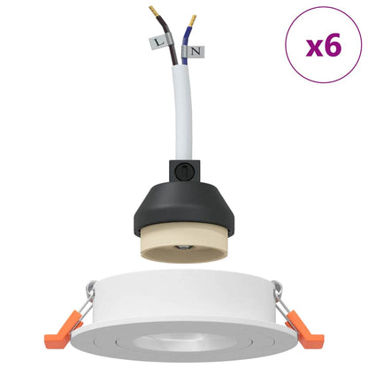 Spotlight 6 pcs White 9 x 9 x 2 cm Aluminium