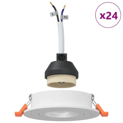 Spotlight 24 pcs White 9 x 9 x 2 cm Aluminium