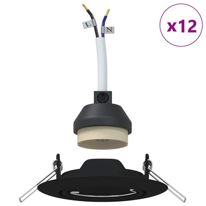 Spotlight 12 pcs Black 9 x 9 x 2.5 cm Metal