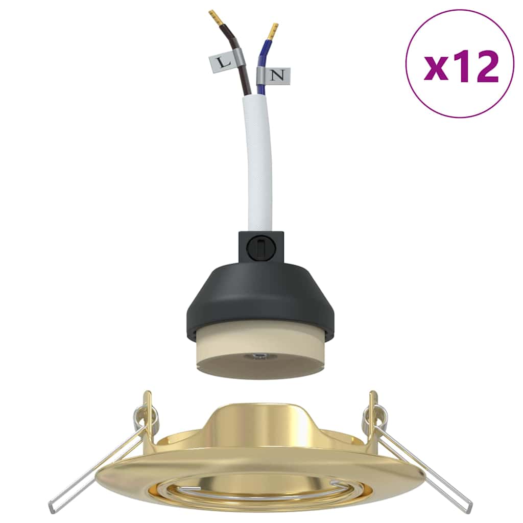 Spotlight 12 pcs Gold 9 x 9 x 2.5 cm Metal