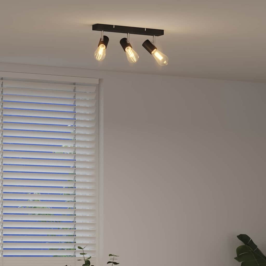 Ceiling Spotlight Black 38 x 6.5 x 11.5 cm Metal