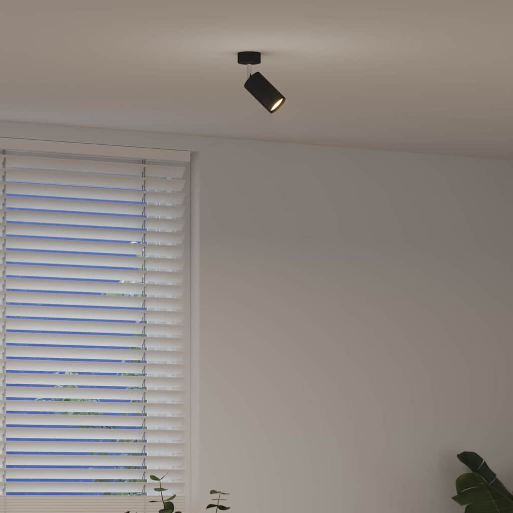 Ceiling Spotlight with Spotlights Black 6 x 6 x 16 cm Metal