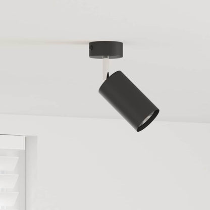 Ceiling Spotlight with Spotlights Black 6 x 6 x 16 cm Metal