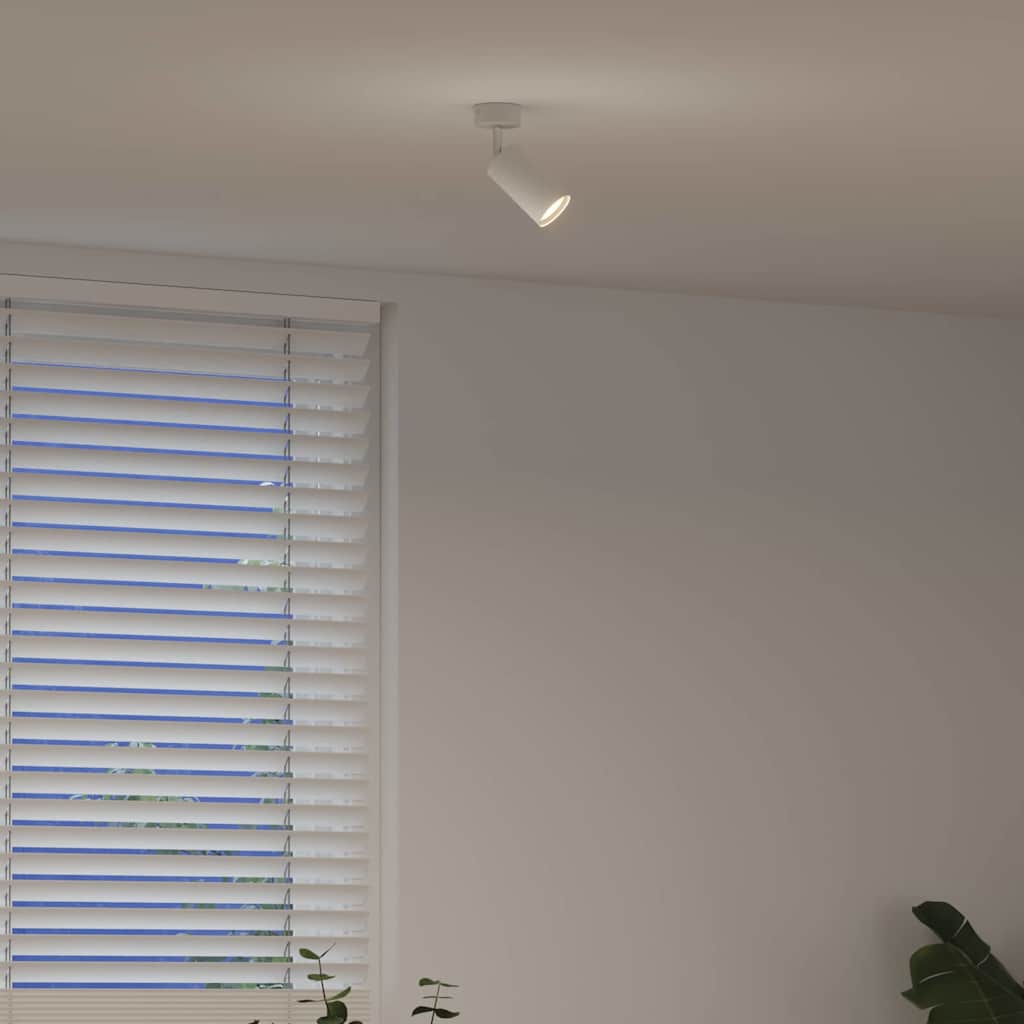 Ceiling Spotlight with Spotlights White 6 x 6 x 16 cm Metal