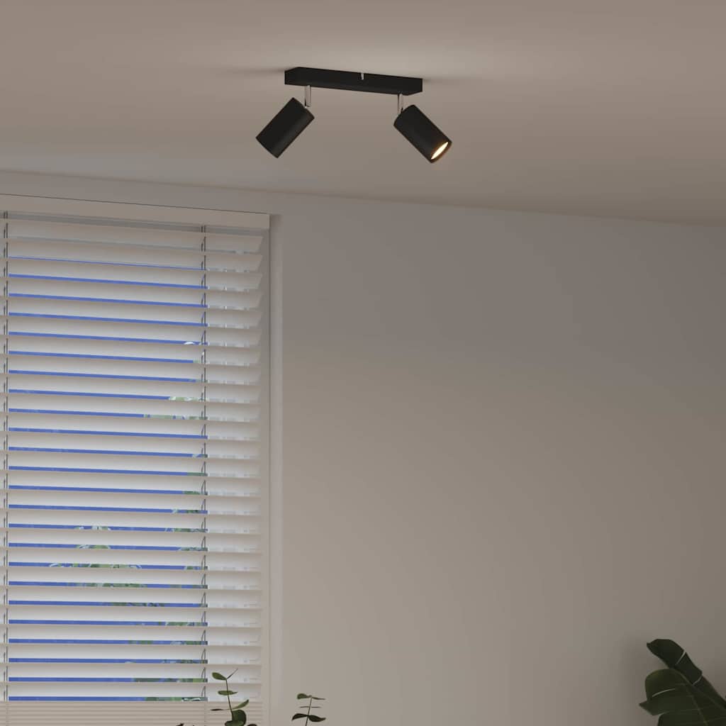 Ceiling Spotlight with Spotlights Black 26 x 6 x 16 cm Metal