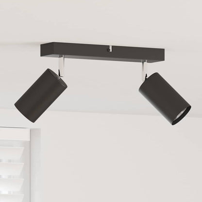 Ceiling Spotlight with Spotlights Black 26 x 6 x 16 cm Metal