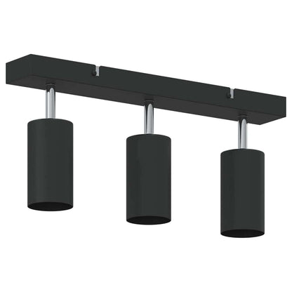 Ceiling Spotlight with Spotlights Black 38 x 6 x 16 cm Metal