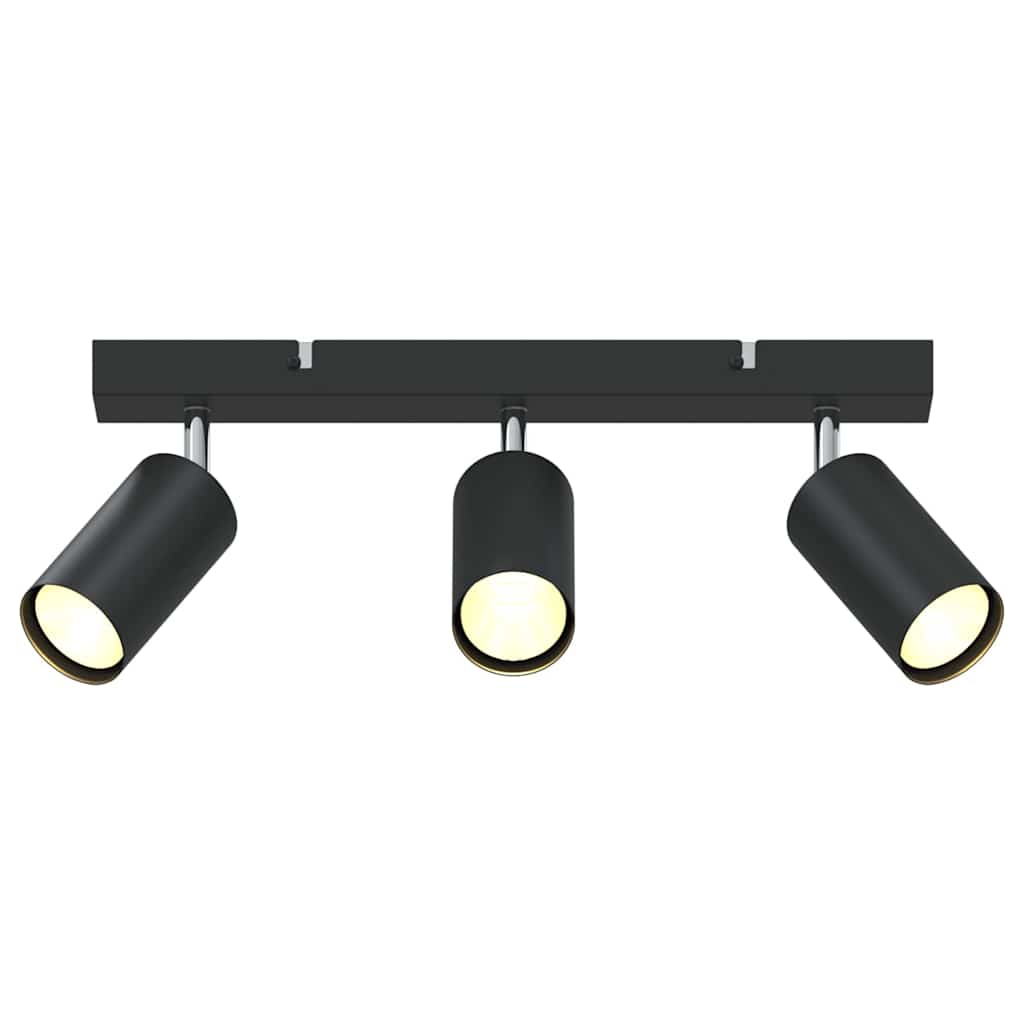 Ceiling Spotlight with Spotlights Black 38 x 6 x 16 cm Metal