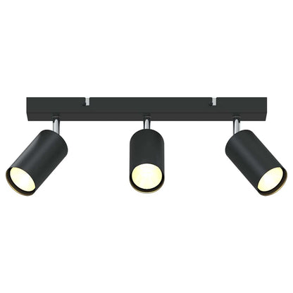 Ceiling Spotlight with Spotlights Black 38 x 6 x 16 cm Metal