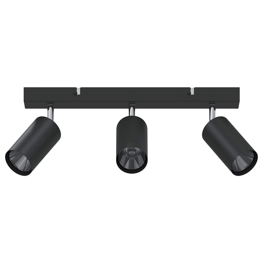 Ceiling Spotlight with Spotlights Black 38 x 6 x 16 cm Metal