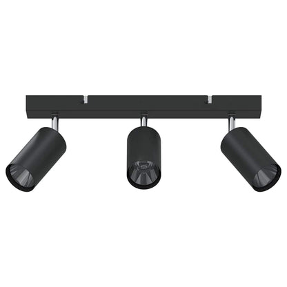 Ceiling Spotlight with Spotlights Black 38 x 6 x 16 cm Metal